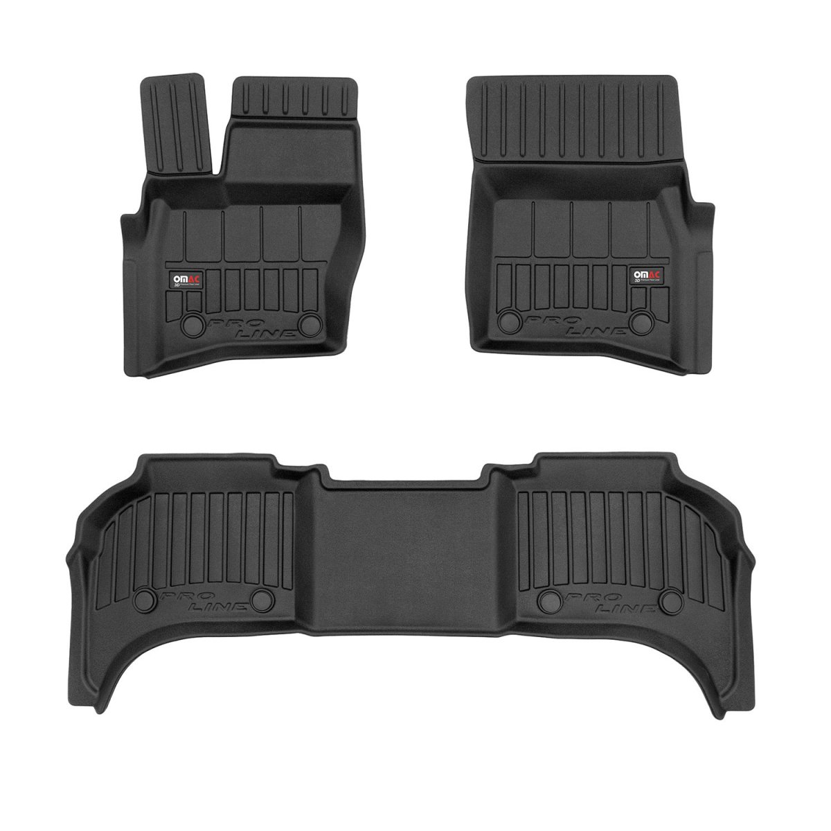 Land Rover Defender L663 Floor Mat - Omac - Premium TPE 3 Pcs - Black - 2020-2025